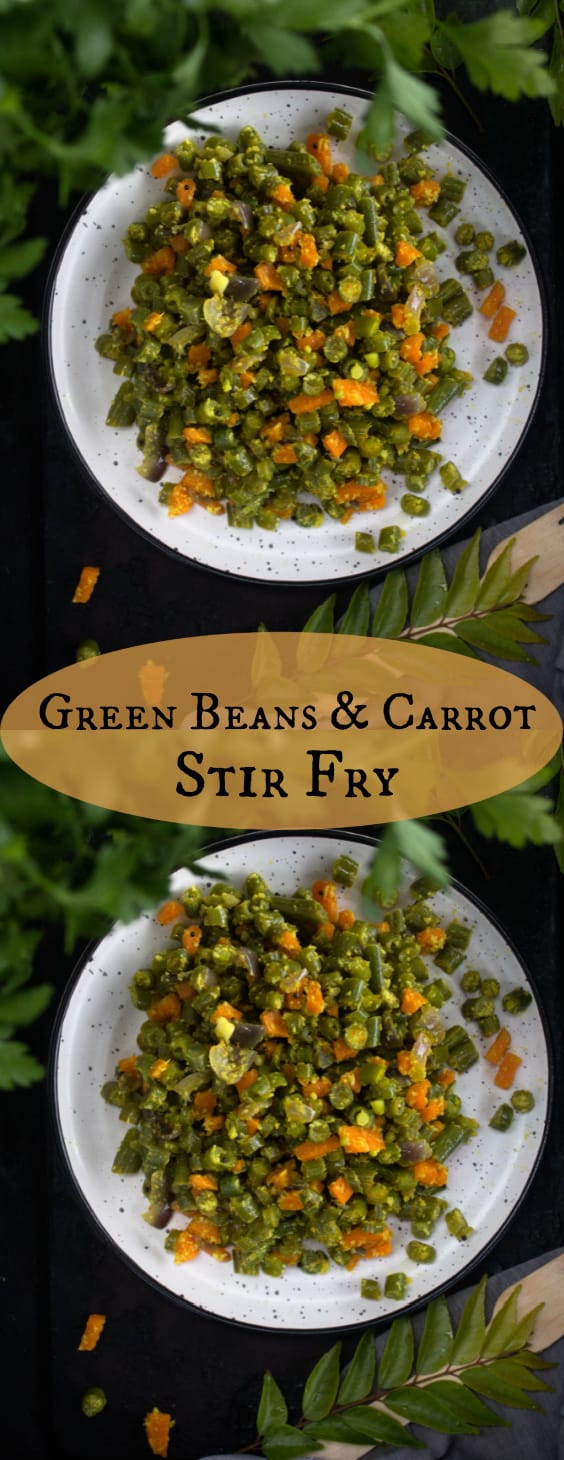Beans Carrot Thoran or Stir fry with Coconut
