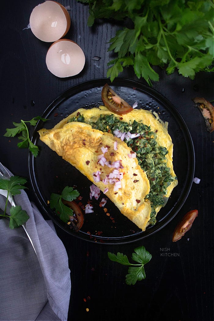 veg omelette with spinach