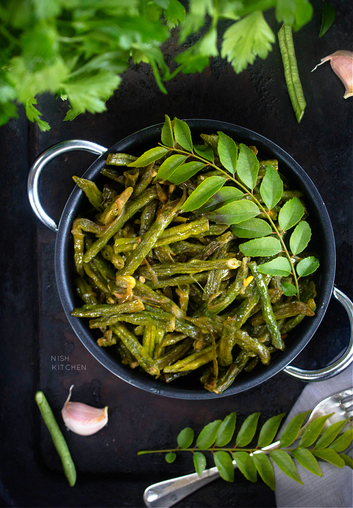 achingapayar mezhukkupuratti - long beans stir fry recipe