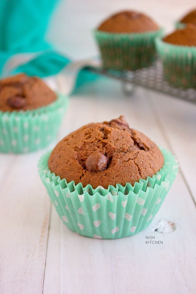 double choc chip muffins