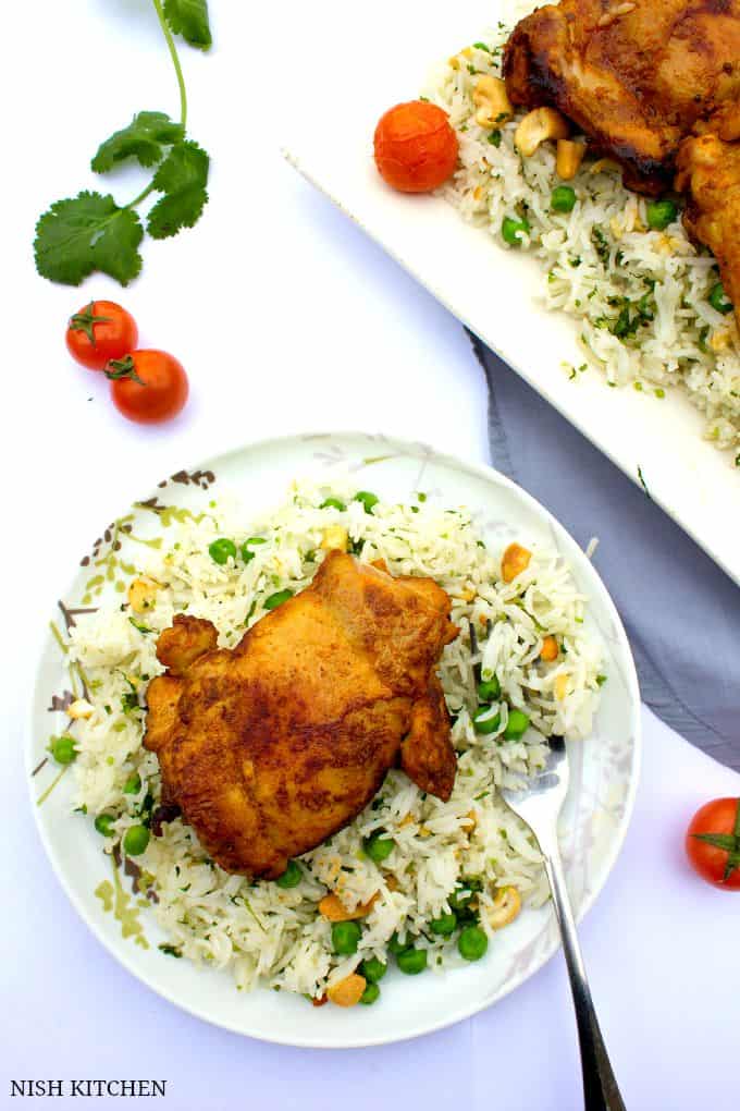 Baked Chicken with Cilantro Rice Salad