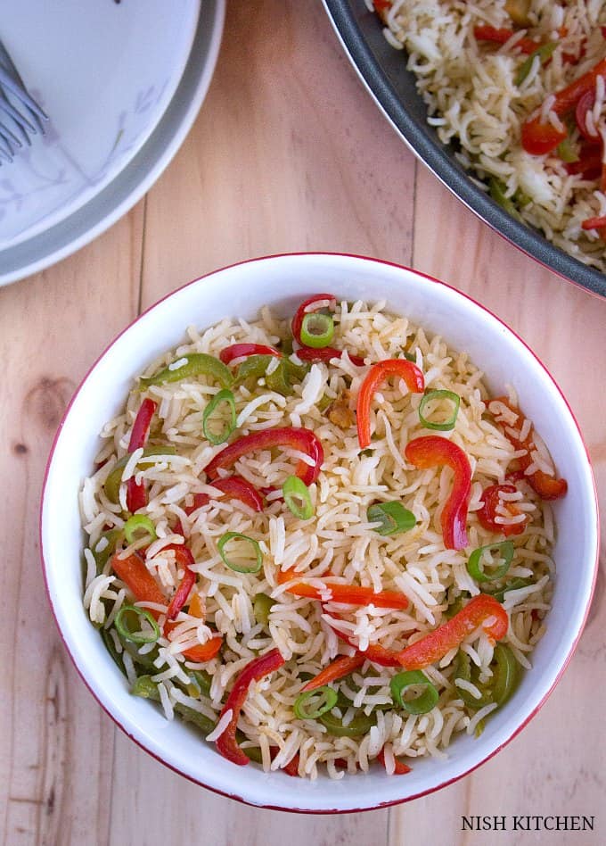 how to make Ginger capsicum fried rice