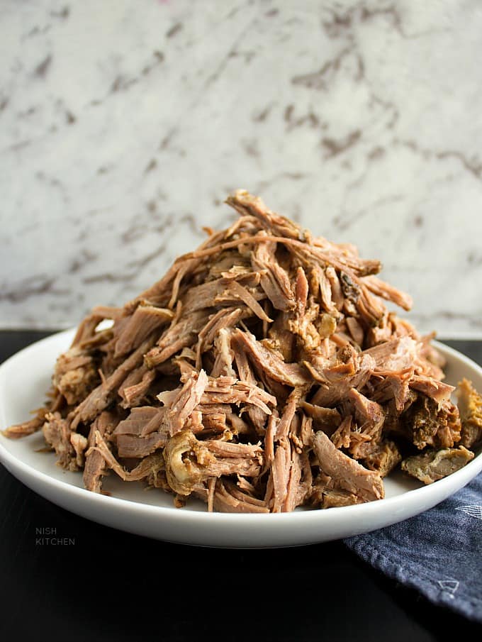 indian style slow cooked pulled lamb