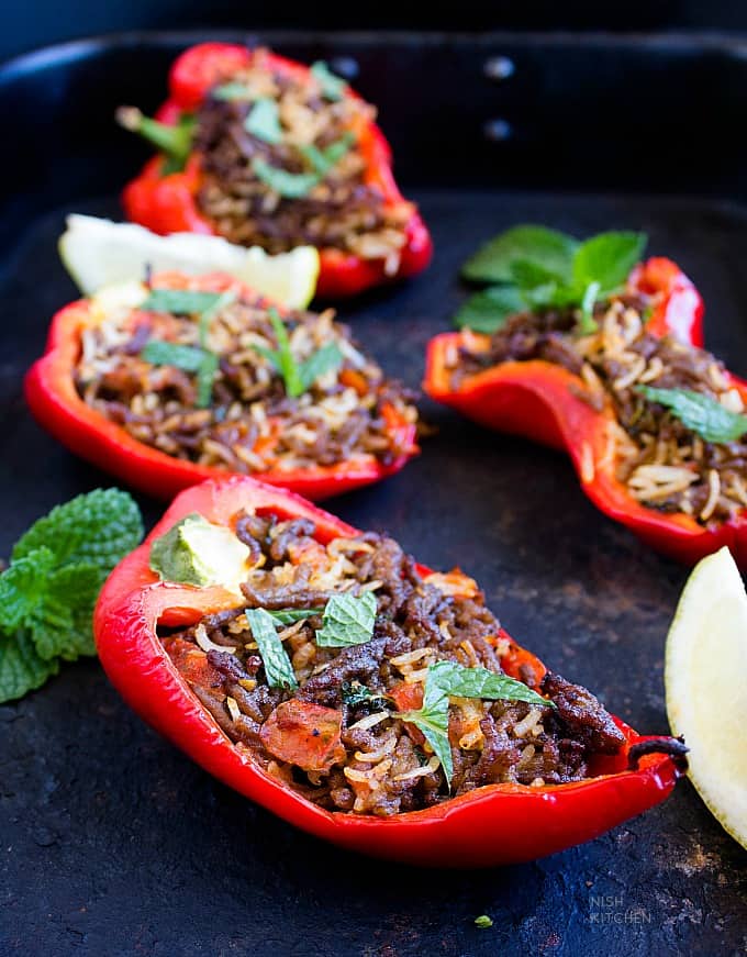 Stuffed Bell Peppers   Stuffed Capsicum   Indian Style   Video - 76