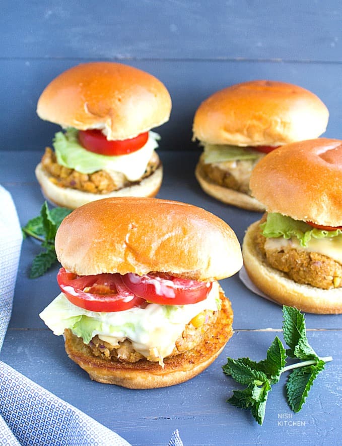 easy chickpea burgers with video
